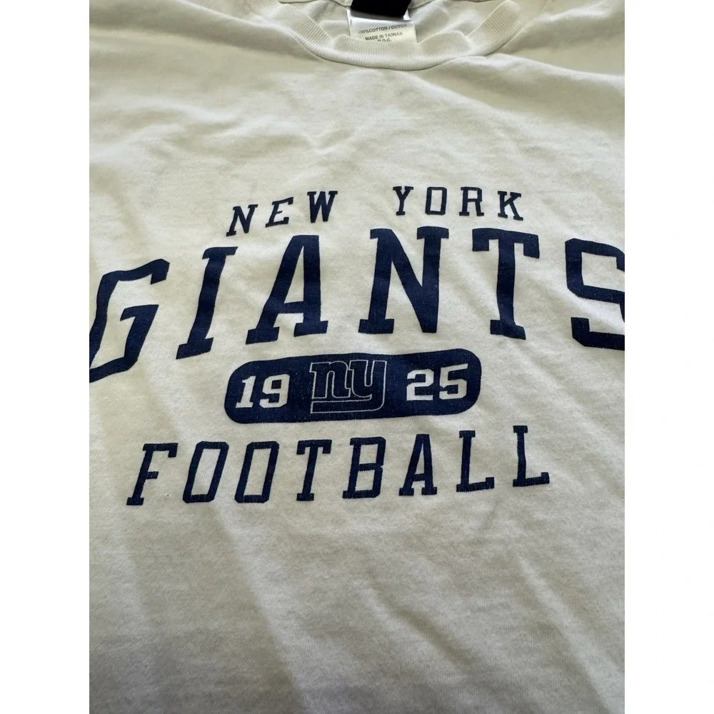 Vintage New York Giants Football T Shirt Reebok NFL Classic White Tee Medium‎